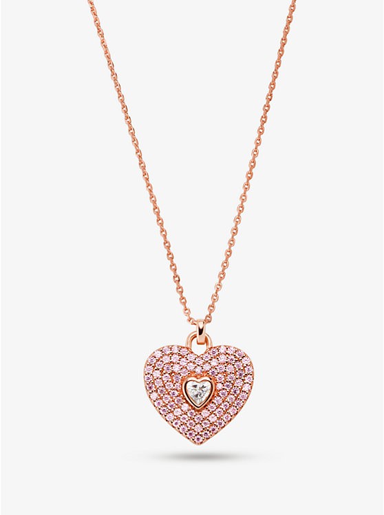 Michael Kors PavÃ© Heart Pendant Necklace